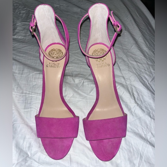 Vince Camuto Court Pink Suede Heels - Picture 1 of 5